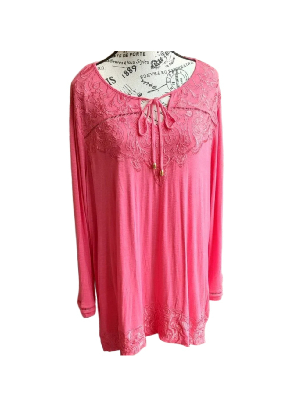 Rafaella Embroidered Long Sleeve Tunic